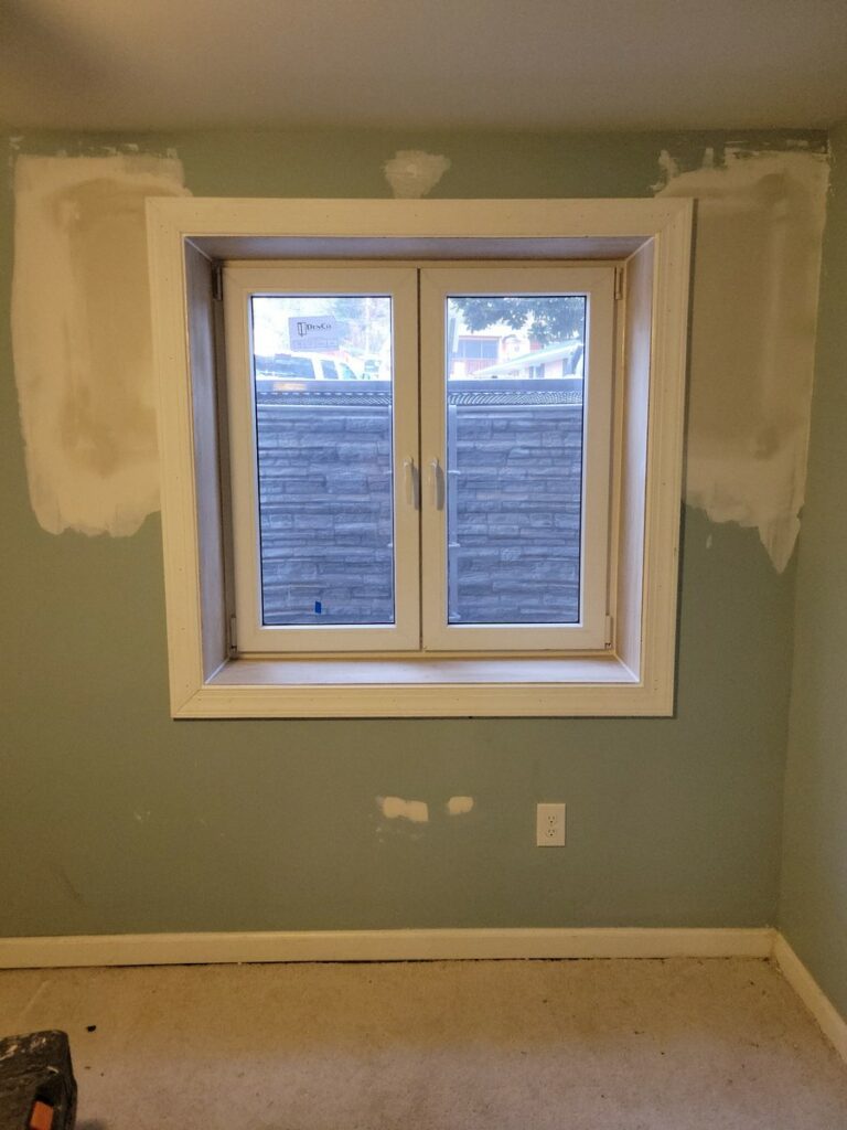 European tilt and turn egress window installed in Arlington VA basement